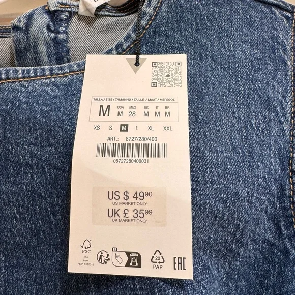 Zara Denim Mini Dress - Picture 3 of 4